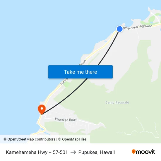Kamehameha Hwy + 57-501 to Pupukea, Hawaii map