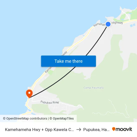 Kamehameha Hwy + Opp Kawela Camp Rd to Pupukea, Hawaii map