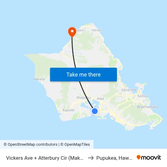 Vickers Ave + Atterbury Cir (Makai) to Pupukea, Hawaii map