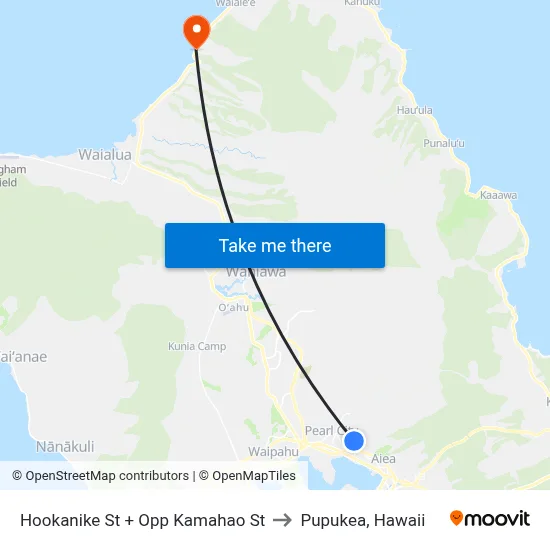 Hookanike St + Opp Kamahao St to Pupukea, Hawaii map