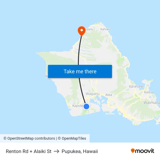 Renton Rd + Alaiki St to Pupukea, Hawaii map