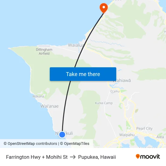 Farrington Hwy + Mohihi St to Pupukea, Hawaii map