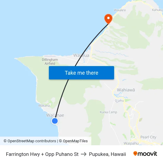 Farrington Hwy + Opp Puhano St to Pupukea, Hawaii map