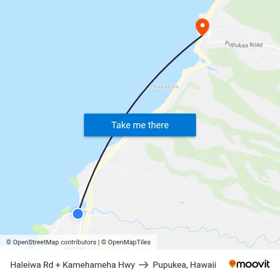 Haleiwa Rd + Kamehameha Hwy to Pupukea, Hawaii map