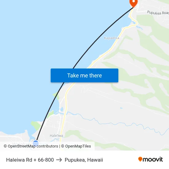 Haleiwa Rd + 66-800 to Pupukea, Hawaii map