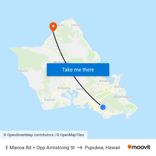 E Manoa Rd + Opp Armstrong St to Pupukea, Hawaii map