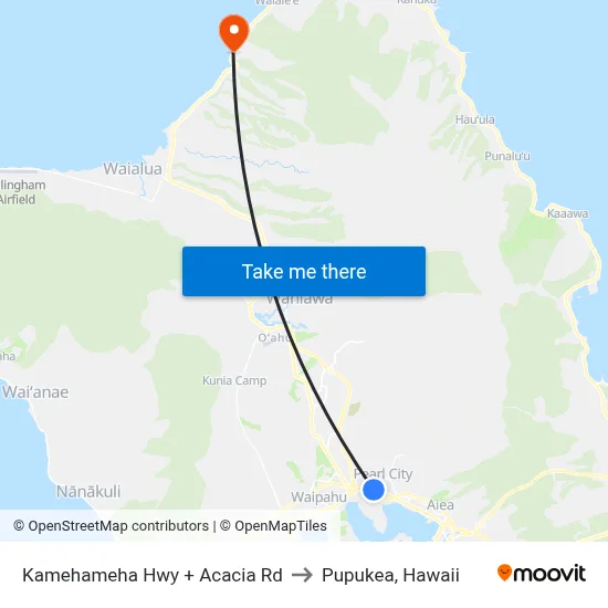 Kamehameha Hwy + Acacia Rd to Pupukea, Hawaii map