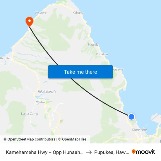 Kamehameha Hwy + Opp Hunaahi St to Pupukea, Hawaii map