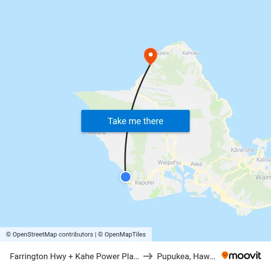 Farrington Hwy + Kahe Power Plant to Pupukea, Hawaii map