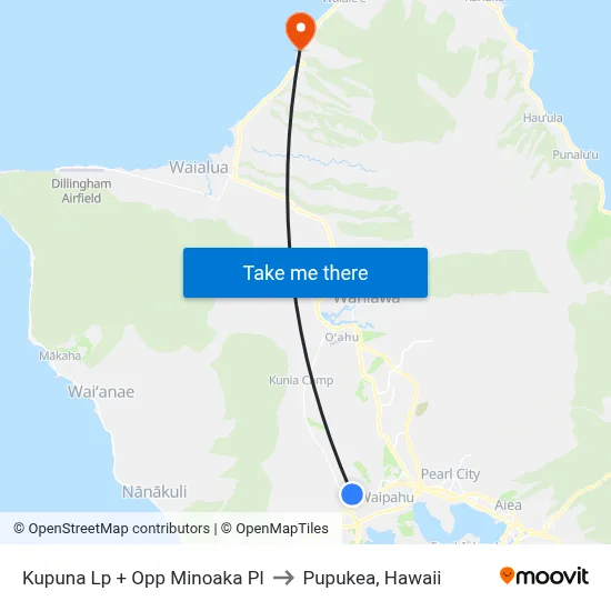 Kupuna Lp + Opp Minoaka Pl to Pupukea, Hawaii map