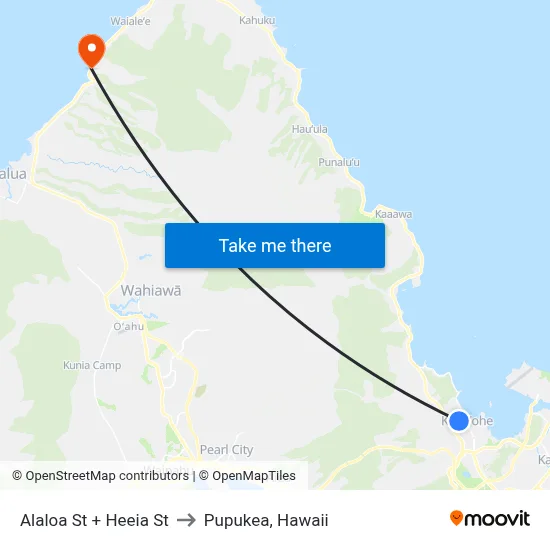 Alaloa St + Heeia St to Pupukea, Hawaii map