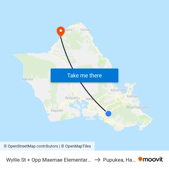 Wyllie St + Opp Maemae Elementary School to Pupukea, Hawaii map