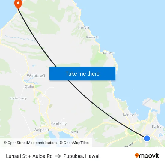 Lunaai St + Auloa Rd to Pupukea, Hawaii map