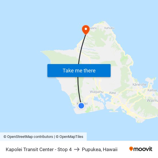 Kapolei Transit Center - Stop 4 to Pupukea, Hawaii map