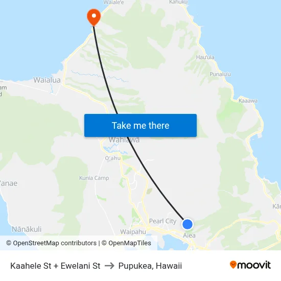 Kaahele St + Ewelani St to Pupukea, Hawaii map