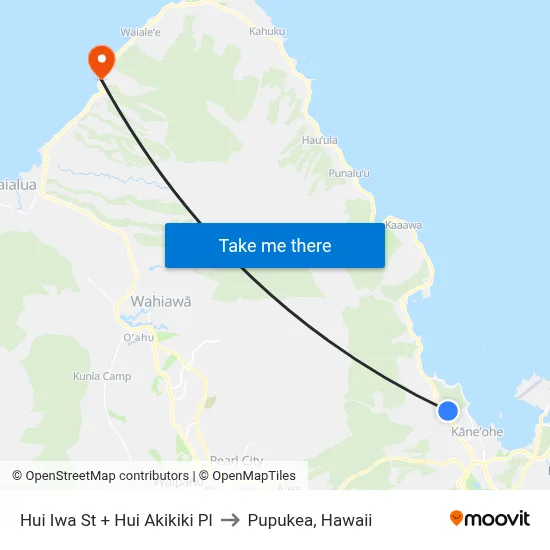 Hui Iwa St + Hui Akikiki Pl to Pupukea, Hawaii map
