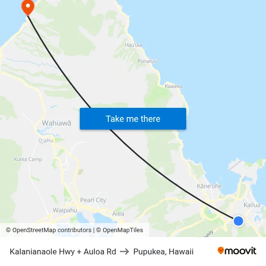 Kalanianaole Hwy + Auloa Rd to Pupukea, Hawaii map