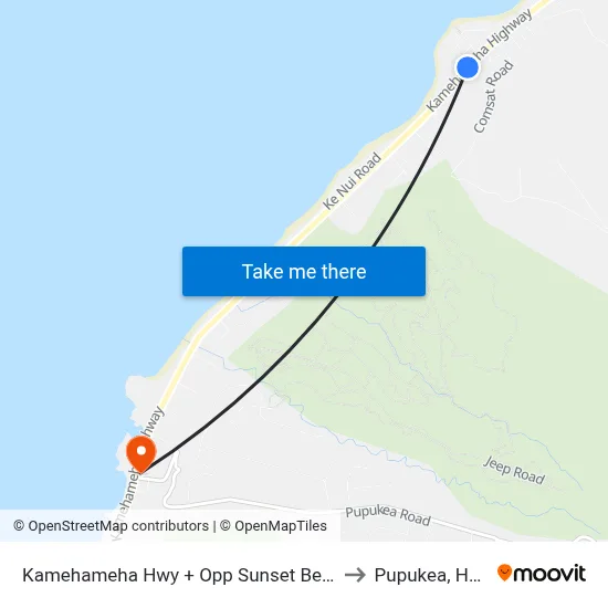 Kamehameha Hwy + Opp Sunset Beach Store to Pupukea, Hawaii map