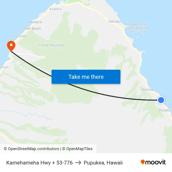 Kamehameha Hwy + 53-776 to Pupukea, Hawaii map
