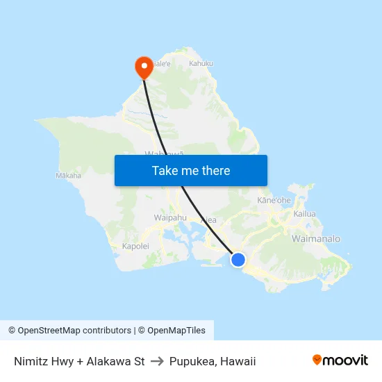 Nimitz Hwy + Alakawa St to Pupukea, Hawaii map