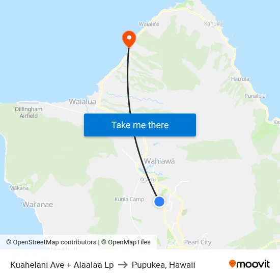Kuahelani Ave + Alaalaa Lp to Pupukea, Hawaii map