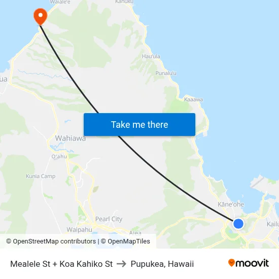 Mealele St + Koa Kahiko St to Pupukea, Hawaii map