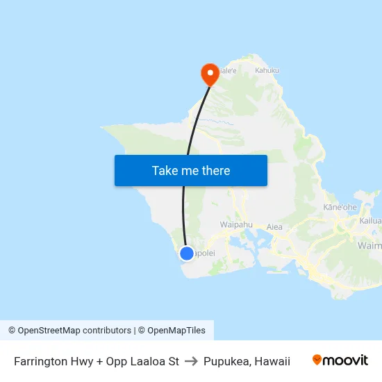 Farrington Hwy + Opp Laaloa St to Pupukea, Hawaii map