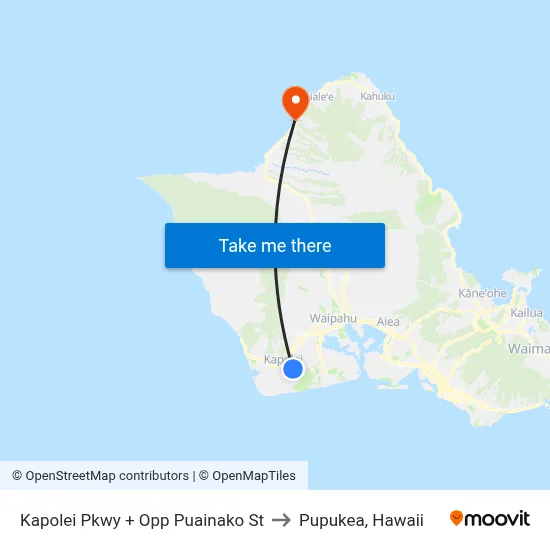 Kapolei Pkwy + Opp Puainako St to Pupukea, Hawaii map