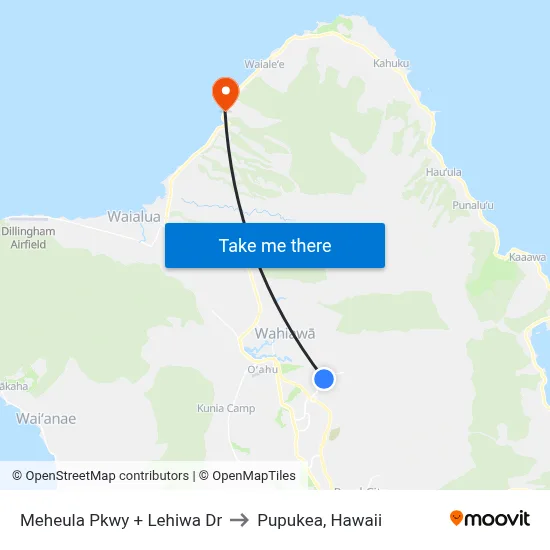 Meheula Pkwy + Lehiwa Dr to Pupukea, Hawaii map
