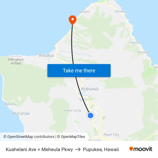 Kuahelani Ave + Meheula Pkwy to Pupukea, Hawaii map