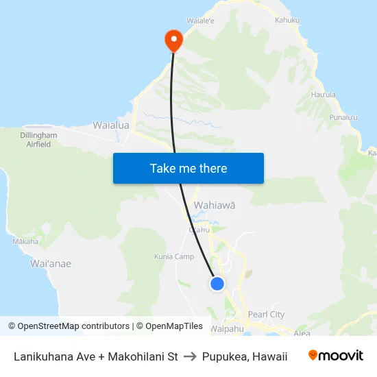 Lanikuhana Ave + Makohilani St to Pupukea, Hawaii map