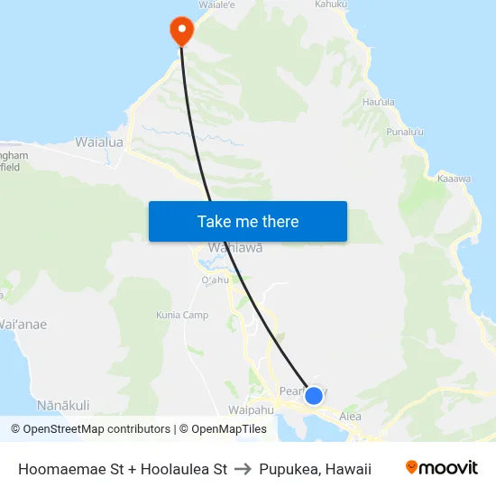 Hoomaemae St + Hoolaulea St to Pupukea, Hawaii map