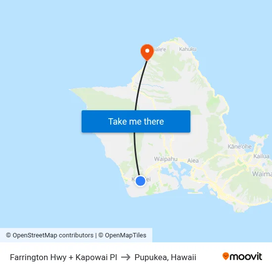 Farrington Hwy + Kapowai Pl to Pupukea, Hawaii map