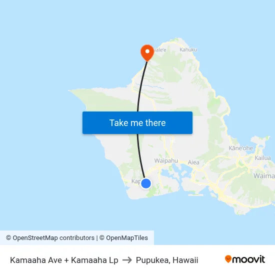 Kamaaha Ave + Kamaaha Lp to Pupukea, Hawaii map