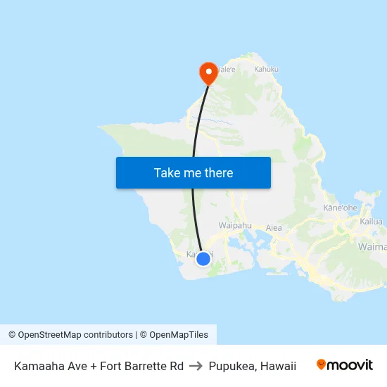 Kamaaha Ave + Fort Barrette Rd to Pupukea, Hawaii map