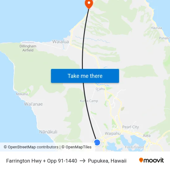 Farrington Hwy + Opp 91-1440 to Pupukea, Hawaii map