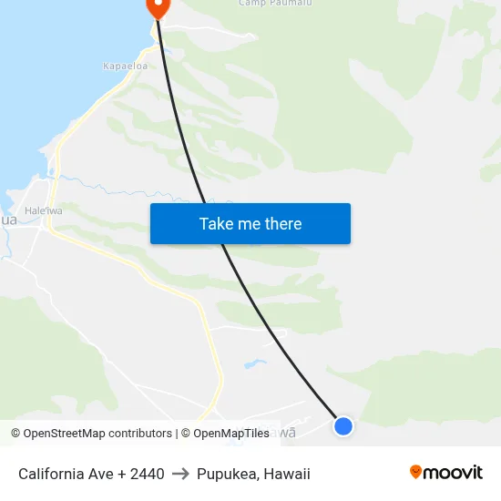 California Ave + 2440 to Pupukea, Hawaii map