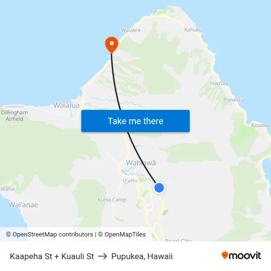 Kaapeha St + Kuauli St to Pupukea, Hawaii map