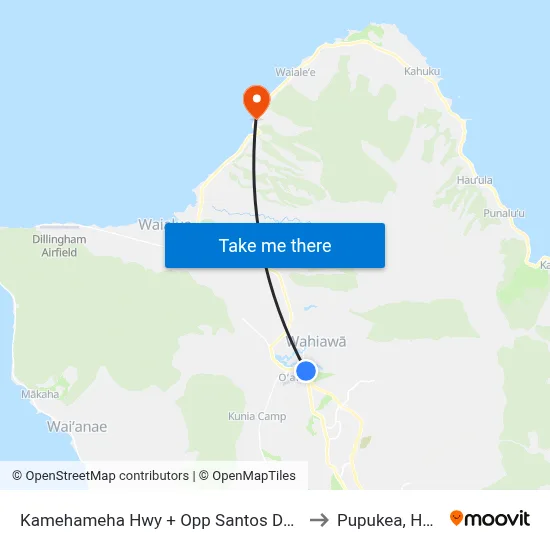Kamehameha Hwy + Opp Santos Dumont Av to Pupukea, Hawaii map