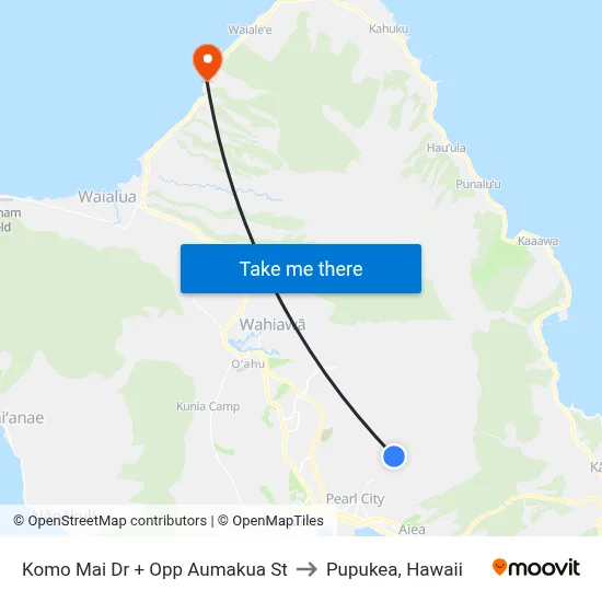 Komo Mai Dr + Opp Aumakua St to Pupukea, Hawaii map