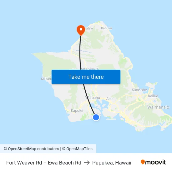 Fort Weaver Rd + Ewa Beach Rd to Pupukea, Hawaii map