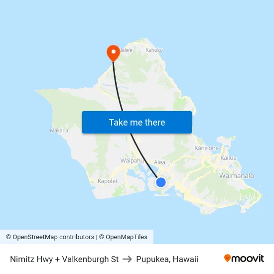 Nimitz Hwy + Valkenburgh St to Pupukea, Hawaii map