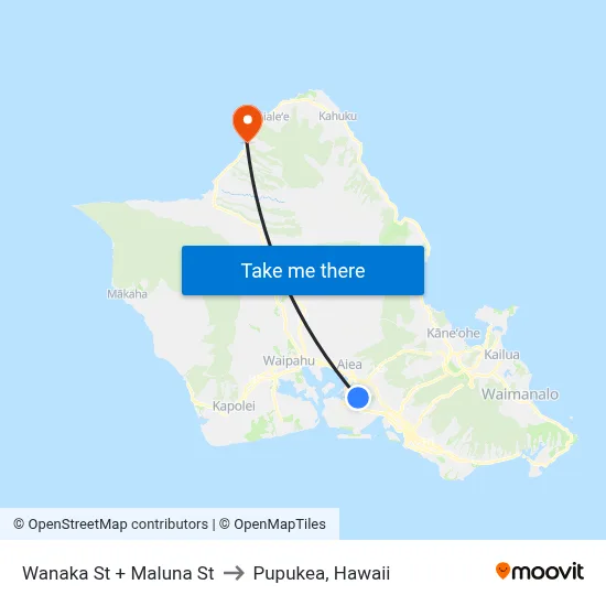 Wanaka St + Maluna St to Pupukea, Hawaii map