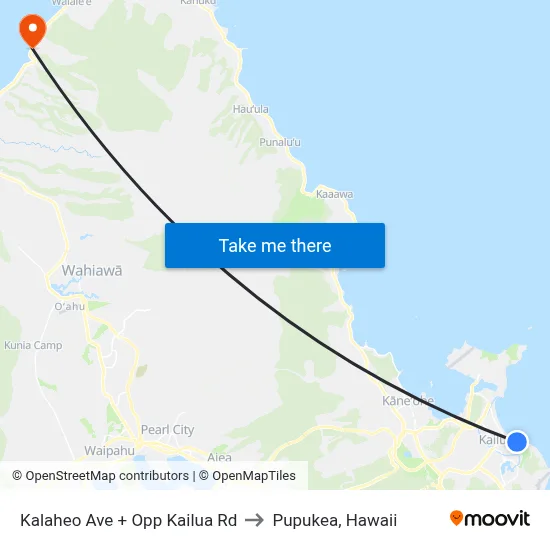 Kalaheo Ave + Opp Kailua Rd to Pupukea, Hawaii map