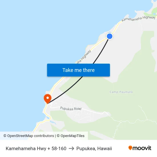 Kamehameha Hwy + 58-160 to Pupukea, Hawaii map