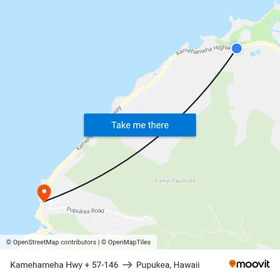 Kamehameha Hwy + 57-146 to Pupukea, Hawaii map