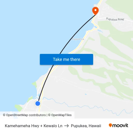 Kamehameha Hwy + Kewalo Ln to Pupukea, Hawaii map