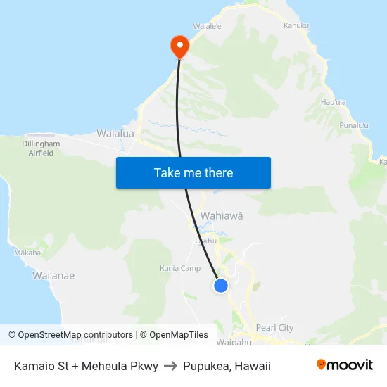 Kamaio St + Meheula Pkwy to Pupukea, Hawaii map