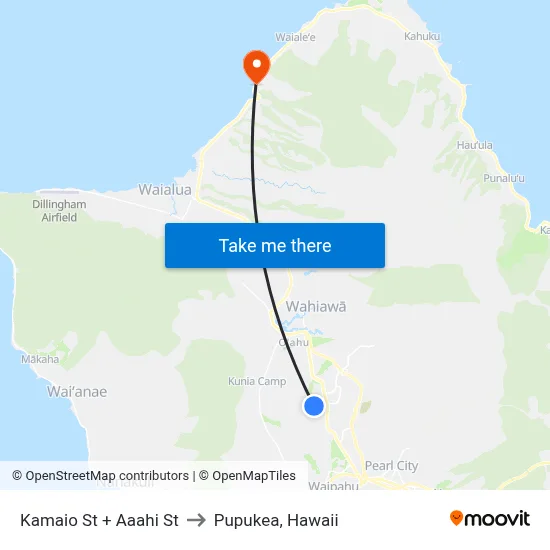 Kamaio St + Aaahi St to Pupukea, Hawaii map