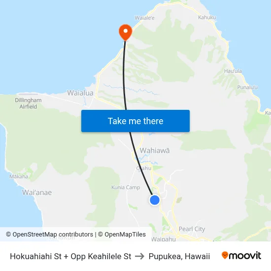 Hokuahiahi St + Opp Keahilele St to Pupukea, Hawaii map